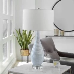 Uttermost Clariot Ribbed Blue Table Lamp Accessories 14 Uttermost Clariot Ribbed Blue Table Lamp Accessories