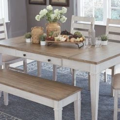 Ashley Furniture Tables Skempton - White - Rect Drm Table W/storage