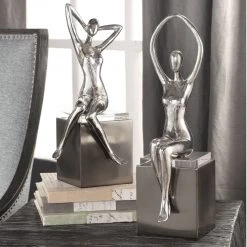 Uttermost Jaylene Silver Sculptures, S/2 Table Decor