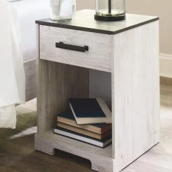 Ashley Furniture Shawburn - Whitewash/charcoal Gray - One Drawer Night Stand