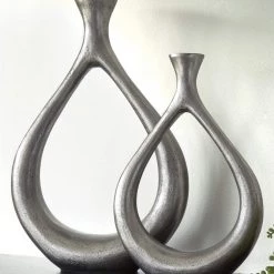 Ashley Furniture Dimaia - Antique Silver Finish - Vase (set Of 2) (2/cs)