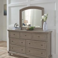 Signature Design By Ashley® Bedroom Sets Lettner - Light Gray - 7 Pc. - Dresser, Mirror, California King Sleigh, 2 Nightstands
