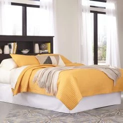 Signature Design By Ashley® Reylow - Dark Ultimate Best In Class Bookcase Headboard With Bolt On Bed Frame Beds