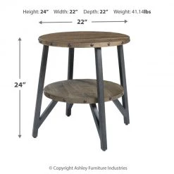 Ashley Furniture Tables Haffenburg - Medium Brown - Round End Table 9 Ashley Furniture Tables Haffenburg - Medium Brown - Round End Table