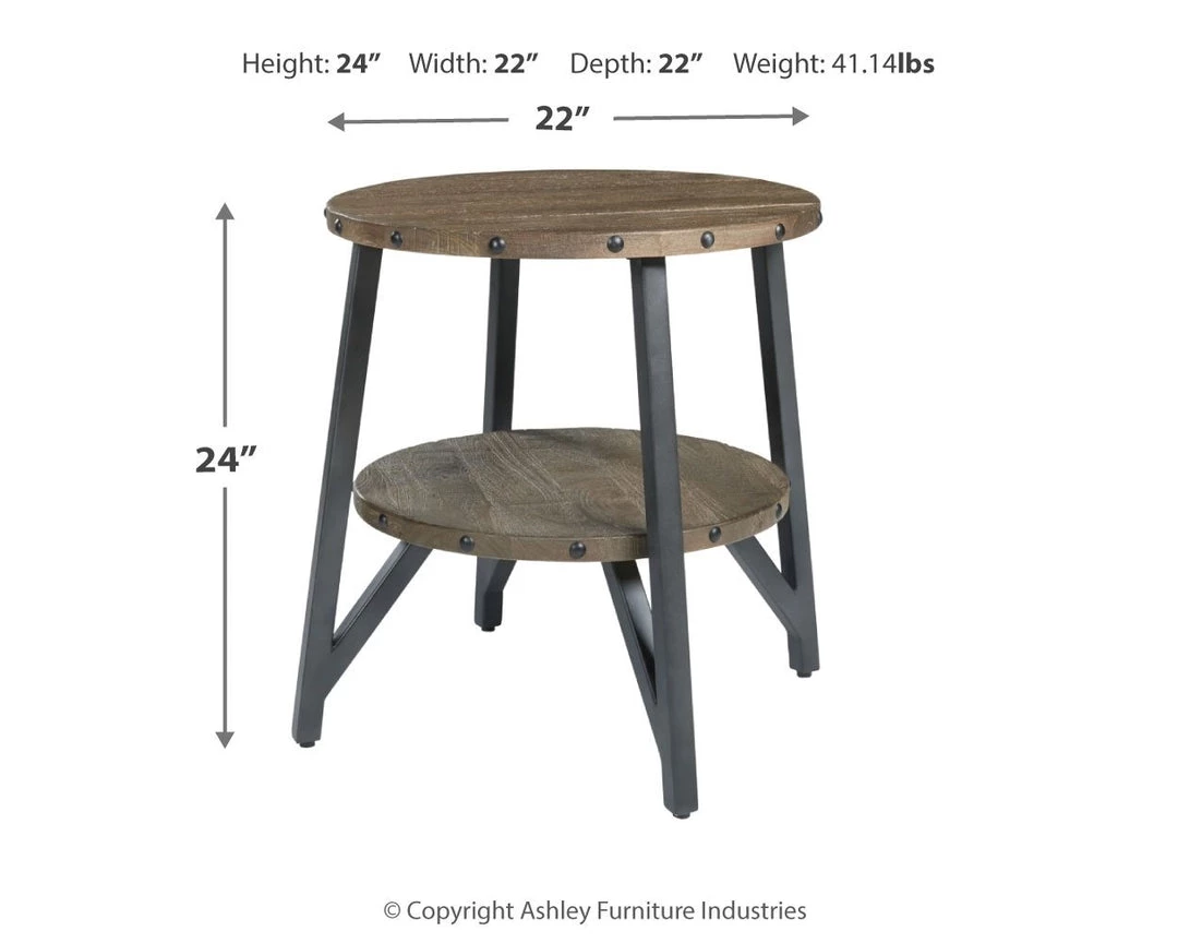 Ashley Furniture Tables Haffenburg - Medium Brown - Round End Table 5 Ashley Furniture Tables Haffenburg - Medium Brown - Round End Table