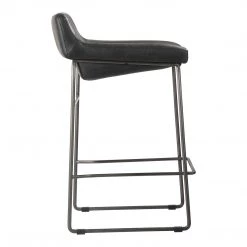 Moe's Home Collection Stools Starlet Counter Stool Onyx Black Leather -m2