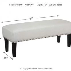 Ashley Furniture Beauland - Ivory - Accent Bench - Nailhead Trim Benches 8 Ashley Furniture Beauland - Ivory - Accent Bench - Nailhead Trim Benches
