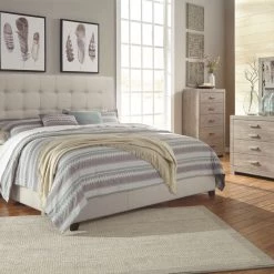 Ashley Furniture Dolante - Button Tufted - Upholstered Bed Beds