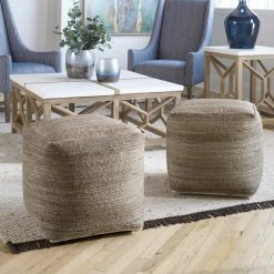Accessories Uttermost Shiro Beige Pouf