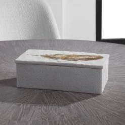 Table Decor Uttermost Nephele White Stone Box