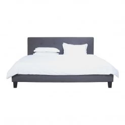 Moe's Home Collection Eliza Queen Bed Dark Grey Fabric Beds