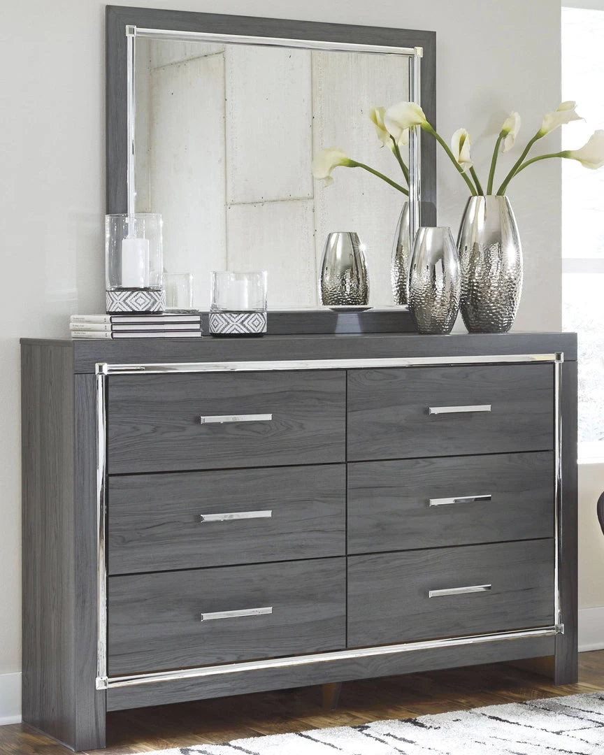 Signature Design By Ashley® Bedroom Sets Lodanna - Gray - Dresser, Mirror, Upholstered Panel Headboard With Bolt On Bed Frame 9 Signature Design By Ashley® Bedroom Sets Lodanna - Gray - Dresser, Mirror, Upholstered Panel Headboard With Bolt On Bed Frame