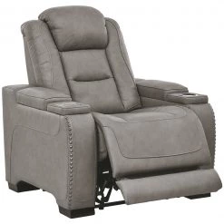Ashley Furniture The Man-den - Gray - Pwr Recliner/adj Headrest