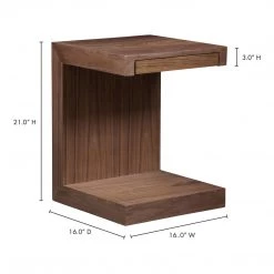 Moe's Home Collection Zio Sidetable Walnut Tables