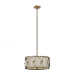 Accessories Uttermost Ovala 3 Light Gold Drum Pendant