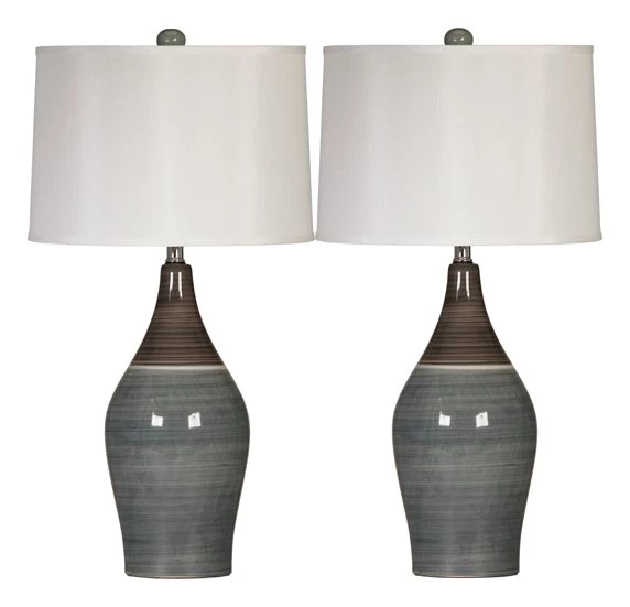 Ashley Furniture Niobe - Multi Gray - Ceramic Table Lamp (2/CN) Accessories 3 Ashley Furniture Niobe - Multi Gray - Ceramic Table Lamp (2/CN) Accessories