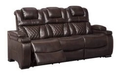 Signature Design By Ashley® Warnerton - Chocolate - Pwr Rec Sofa With Adj Headrest