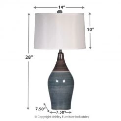 Ashley Furniture Niobe - Multi Gray - Ceramic Table Lamp (2/CN) Accessories 8 Ashley Furniture Niobe - Multi Gray - Ceramic Table Lamp (2/CN) Accessories