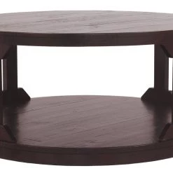 Ashley Furniture Rogness - Rustic Brown - Round Cocktail Table Tables