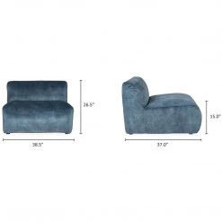 Moe's Home Collection Fireside Chair Azure