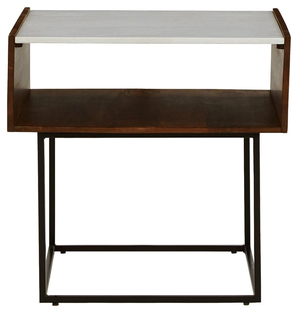 Ashley Furniture Tables Rusitori - Brown / Beige / White - Rectangular End Table 5 Ashley Furniture Tables Rusitori - Brown / Beige / White - Rectangular End Table