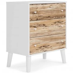 Ashley Furniture Piperton - Brown / White - Three Drawer Chest Chests
