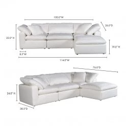 Moe's Home Collection Terra Condo Lounge Modular Sectional Livesmart Fabric Cream Sectionals