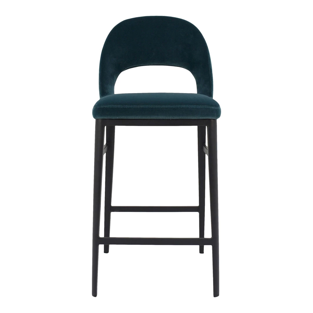 Moe's Home Collection Stools Roger Counter Stool Teal Velvet 3 Moe's Home Collection Stools Roger Counter Stool Teal Velvet