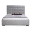 Moe's Home Collection Beds Belle Storage Bed Queen Light Grey Fabric