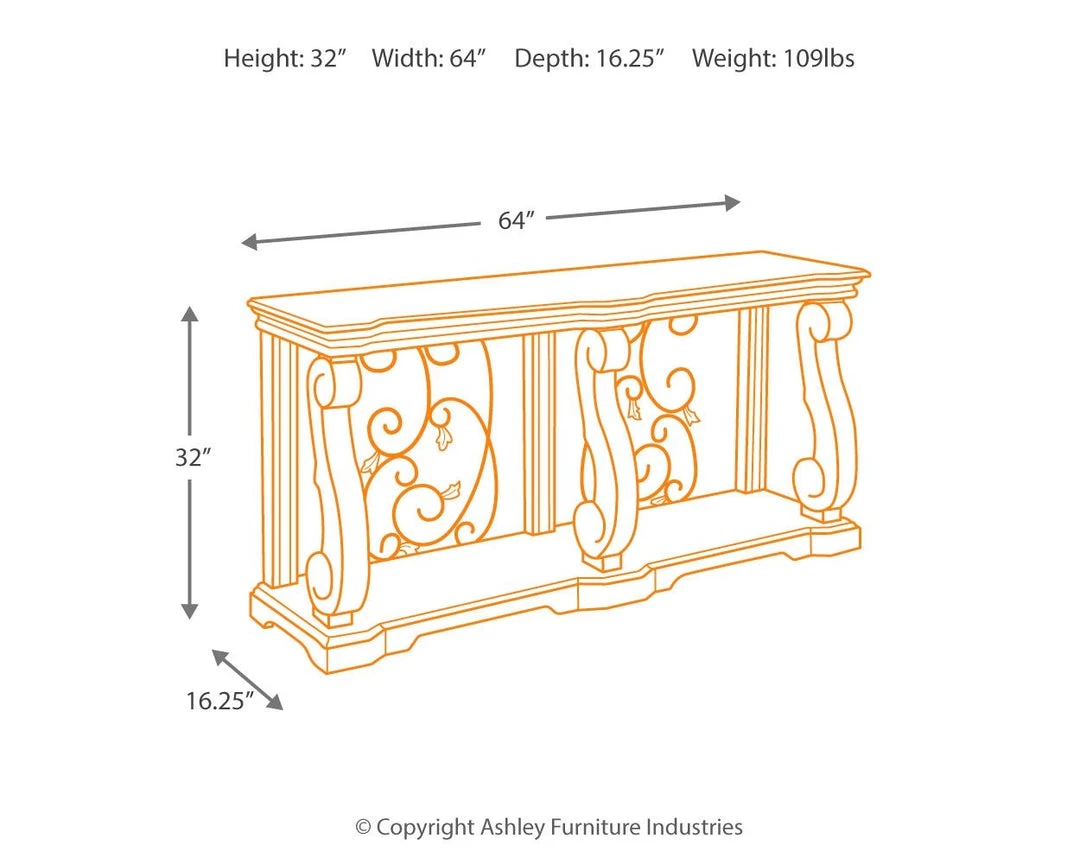 Ashley Furniture Alymere - Rustic Brown - Sofa Table 5 Ashley Furniture Alymere - Rustic Brown - Sofa Table