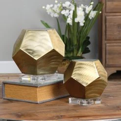 Uttermost Pentagon Coffee Bronze Cubes S/2 Table Decor