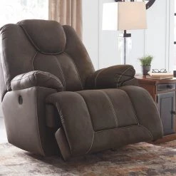 Ashley Furniture Warrior - Brown Dark - Power Rocker Recliner Reclining Furniture