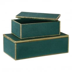 Uttermost Karis Emerald Green Boxes S/2 Table Decor