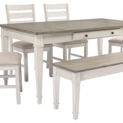 Ashley Furniture Tables Skempton - White - Rect Drm Table W/storage