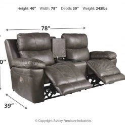 Ashley Furniture Reclining Furniture Erlangen - Midnight - Pwr Rec Loveseat/con/adj Hdrst 17 Ashley Furniture Reclining Furniture Erlangen - Midnight - Pwr Rec Loveseat/con/adj Hdrst