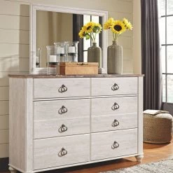 Signature Design By Ashley® Willowton - Attractive - Dresser, Mirror, Panel Bed Bedroom Sets 12 Signature Design By Ashley® Willowton - Attractive - Dresser, Mirror, Panel Bed Bedroom Sets