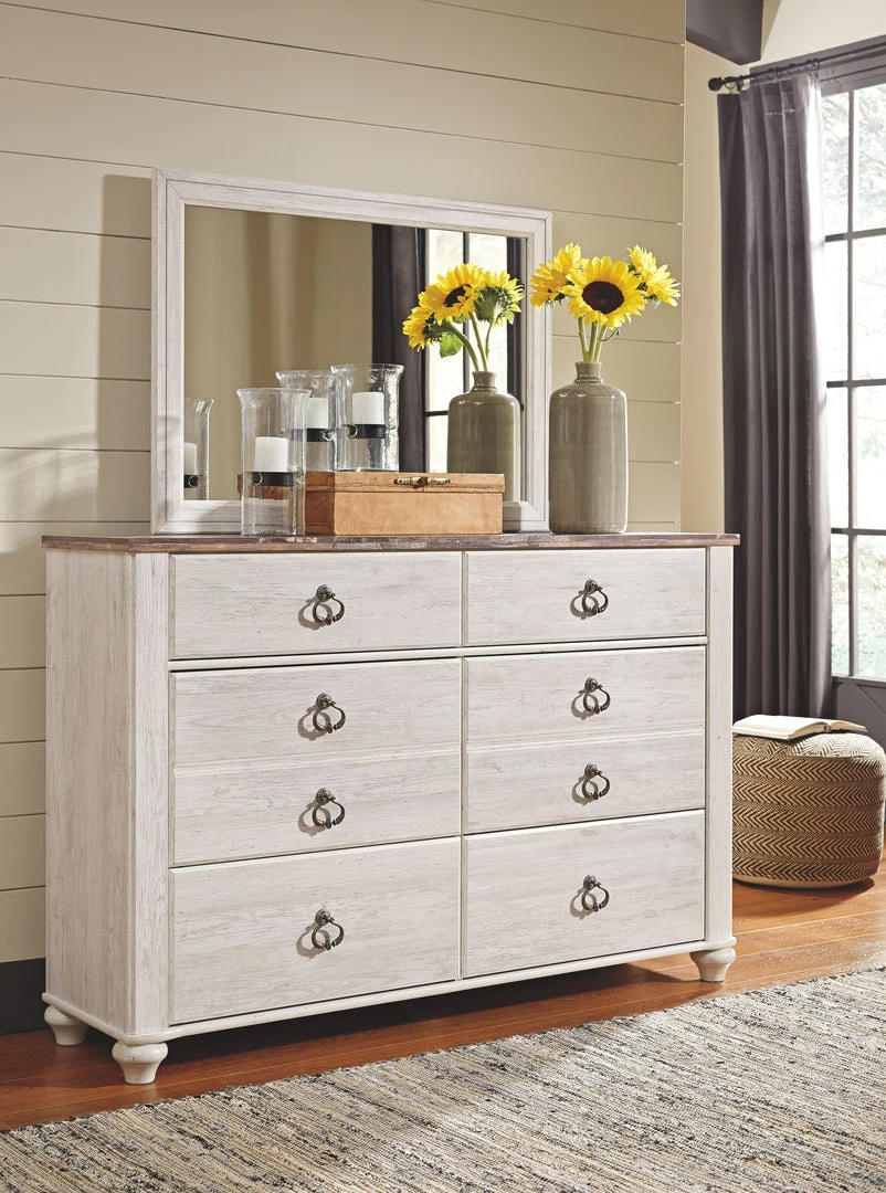 Signature Design By Ashley® Willowton - Attractive - Dresser, Mirror, Panel Bed Bedroom Sets 7 Signature Design By Ashley® Willowton - Attractive - Dresser, Mirror, Panel Bed Bedroom Sets