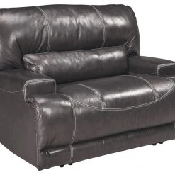 Ashley Furniture Reclining Furniture Mccaskill - Gray - Wide Seat Power Recliner