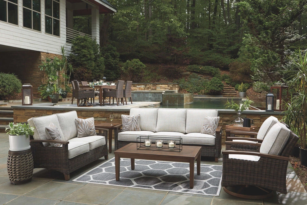 Signature Design By Ashley® Outdoor Sets Paradise Trail - Medium Brown - 3 Pc. - Lounge Set 3 Signature Design By Ashley® Outdoor Sets Paradise Trail - Medium Brown - 3 Pc. - Lounge Set