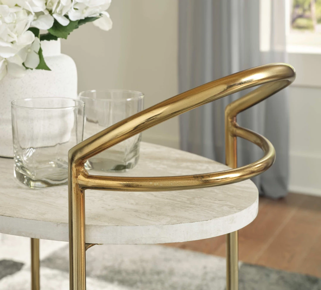 Signature Design By Ashley® Tarica - Cream/gold Finish - Bar Cart 6 Signature Design By Ashley® Tarica - Cream/gold Finish - Bar Cart