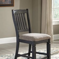 Signature Design By Ashley® Dining Room Sets Tyler Creek - Black/Gray - Rectangular Dining Room Counter Table, 4 Upholstered Barstools