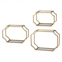 Accessories Uttermost Lindee Gold Wall Shelves S/3
