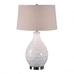 Accessories Uttermost Camellia Glossed White Table Lamp