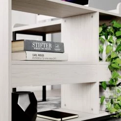 Signature Design By Ashley® Bayflynn - White/black - L-desk Desks 13 Signature Design By Ashley® Bayflynn - White/black - L-desk Desks