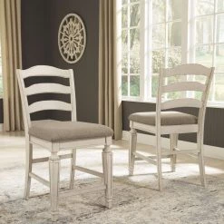 Ashley Furniture Stools Realyn - Chipped White - Upholstered Barstool (2/cn)