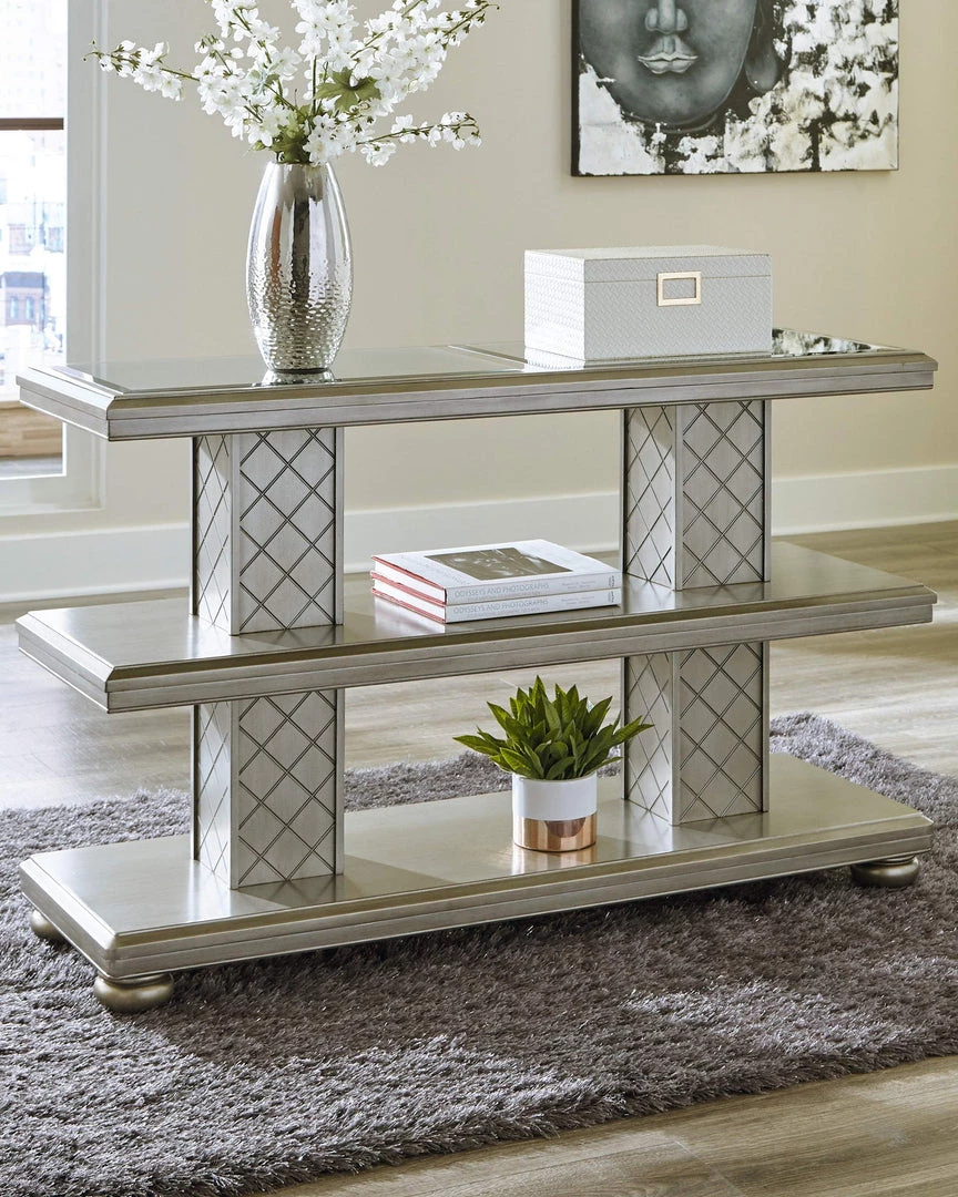 Ashley Furniture Chevanna - Platinum - Sofa Table Tables 5 Ashley Furniture Chevanna - Platinum - Sofa Table Tables