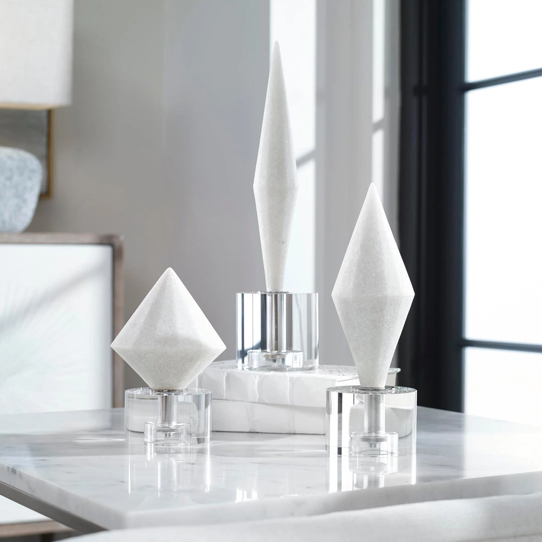 Uttermost Alize White Stone Sculptures S/3 4 Uttermost Alize White Stone Sculptures S/3