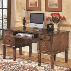 Ashley Furniture Hamlyn - Medium Brown - Home Office Storage Leg Desk Desks