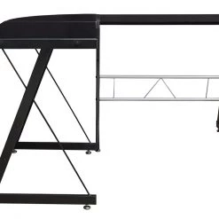 Ashley Furniture Mallistron - Black/silver - L-desk