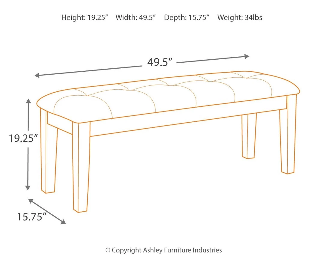 Ashley Furniture Haddigan - Dark Brown - Large Uph Dining Room Bench 8 Ashley Furniture Haddigan - Dark Brown - Large Uph Dining Room Bench